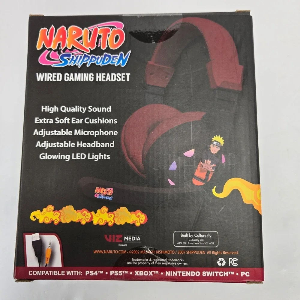 Naruto Shippuden Wired Gaming Headset LED Lights PS4 PS5 Xbox Switch PC